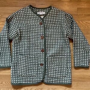 Emerson Fry India Quilted Jacket, Moss Gingham Organic - EUC